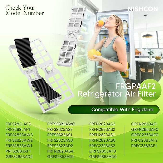 RAF-2 Air Filter Replacement for Frigidaire FRGPAAF2. PureAir AF-2 Refrigerator, Compatible with Frigidaire Gallery Air Filter FRFC2323AS FRFG2323AF FRFC232LAF FRFC233LAF, 6 Pack