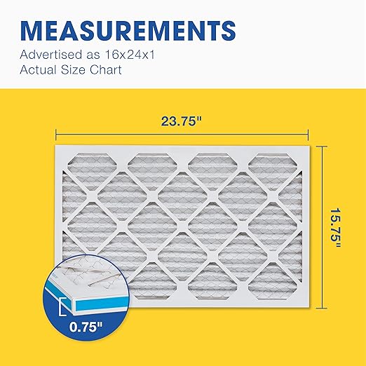 Aerostar 16x24x1 MERV 11 - 4 Count - Pleated HVAC, Furnace & Air Conditioner Filters - Removes Dust, Cold & Flu Germs, Lint, Mold, Pet Dander, Allergy-Causing Pollen, Smog & Smoke