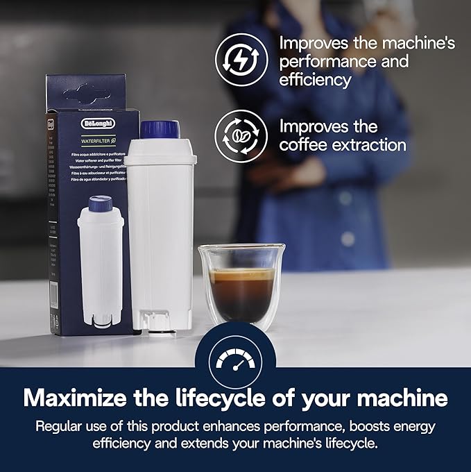 De'Longhi Replacement Water Filter for Select Espresso Machines, DLSC002