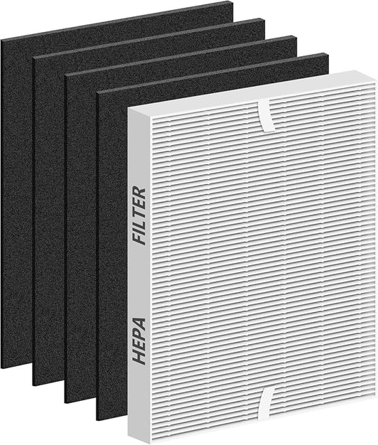 Improvedhand AP-1512HH Replacement Filter for Coway Airmega Purifier AP-1512HH-FP AP-1518R AP-1519P, 1 Pcs High-Efficiency Materials Main Filter & 3 Pcs Activated Carbon Filter, Replace Part#3304899