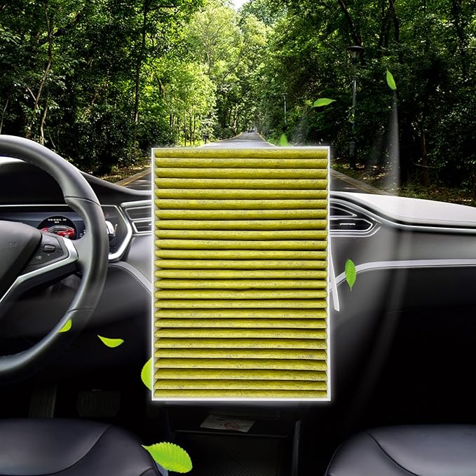 for Tesla Model S Cabin Air Filter with Activated Carbon Fit 2016+ Model S Fit 21072736-00-A 1072736-00-B (2016+ Activated Carbon)