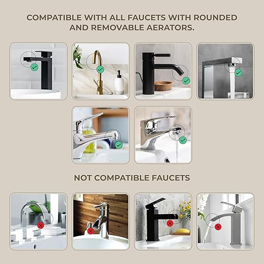 Faucet Filter – Bathroom Sink Faucet Filter for Men & Women’s Skincare, Vitamin C–Infused, Reduces Chlorine, Advanced Filtration for Hydrated Skin, Hard Water Softener (White)