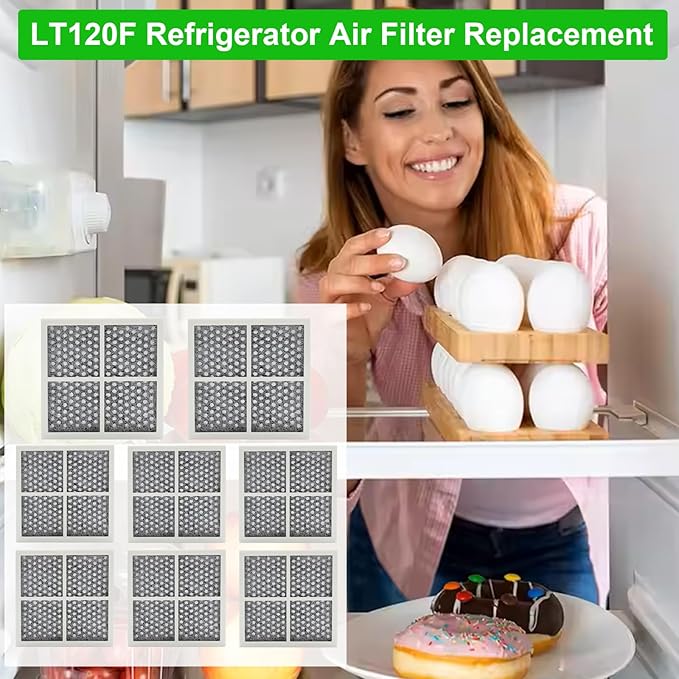 LT120F Refrigerator Air Filter Replacement for LG LT120F, and Kenmore Elite 469918, 9918, 795, Carbon Fridge Filters for LG ADQ73214402, ADQ73214403, ADQ73214404, ADQ73334008, LMXS30776S-8 Pack