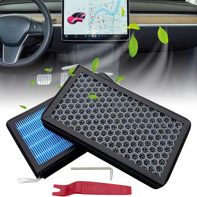 JOJOMARK Cabin Air Filter fits for Tesla Model 3/Y with Activated Carbon Fit for 2016-2025 Model 3/2020 2021 2022 2023 2024 2025 Model Y (HEAP filter)