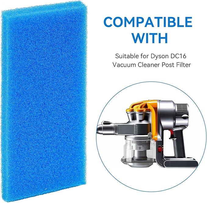 Vacuum cleaner Sponge Filter, Replacement for Dy son DC16 Filter, for Dy son DC16 Post Filter, Dy son Vacuum Filter Replacement, Part Number 910774-01, 1 Pack