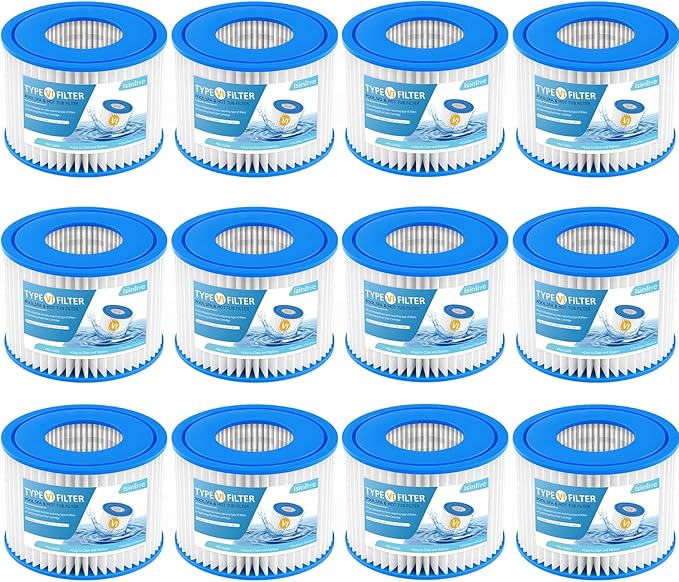 isinlive 12 Pack Type VI Hot Tub Filter and SPA Filter Replacement for Lay-Z Spa Filter, Intex, Coleman SaluSpa Hot Tub Filter 90352E, 58323E, 58324, Swimming Pool Pump Filter Cartridge