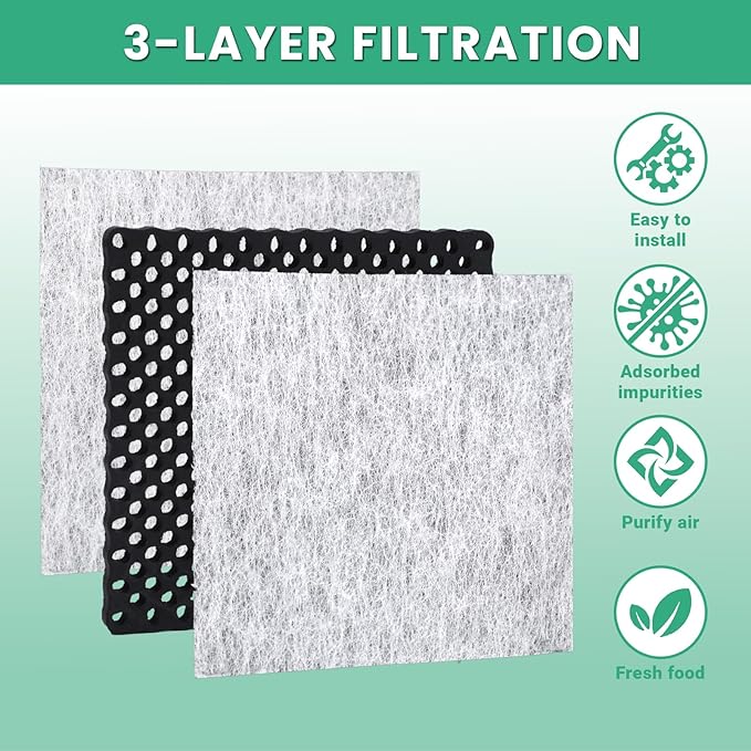 4 Pcs Refrigerator Fresh Air Filter Replacement Compatible with LG LMXS30776S, LMXS28626S, LFX25991ST, LFXS28968S/D, LRMXS2806S, LFXS26973D, LFXS30766D, LMXS27626S/D, LFX28968ST