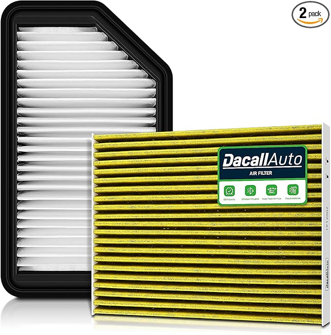 Engine & Cabin Air Filter Set for Kia Soul L4 1.6L/2.0L (2014 2015 2016 2017 2018 2019). Replace CF12002, CA11206