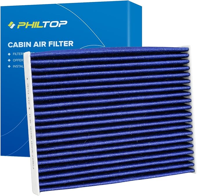 PHILTOP Premium Cabin Air Filter w/Dual Activated Carbon, Compatible with CF12002 Kia Soul 2014-2019, Soul EV 2015-2019, Carbon Filter Up Dust Pollen Odor