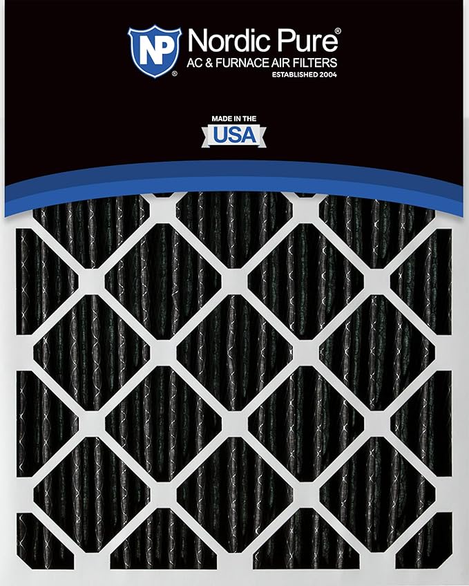 Nordic Pure 18x20x2 (Actual Size: 17 1/2 x 19 1/2 x 1 3/4) Furnace Air Filters MERV 8 Pleated Plus Carbon 12 Pack