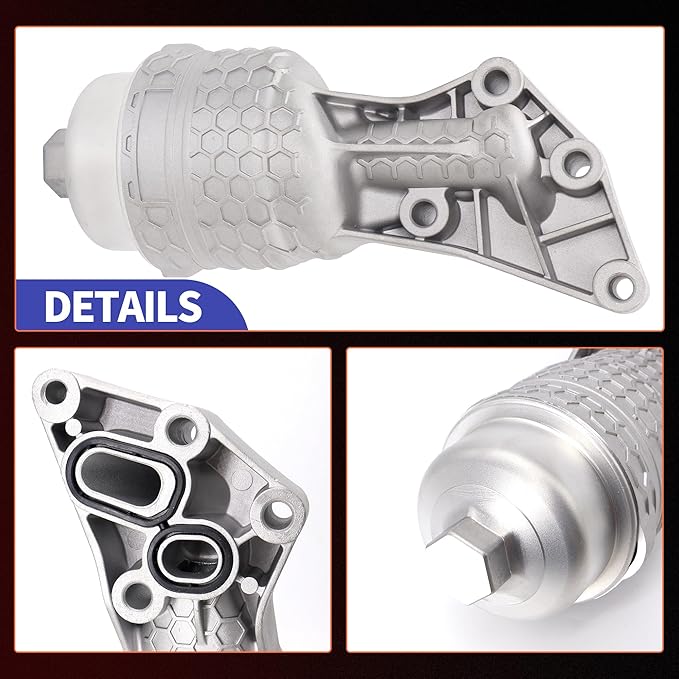 HiSport 26300-3LAA0 Upgrade Aluminum Oil Filter Housing Complete Assembly Compatible with Hyundai Genesis, Genesis G80, Palisade, Replacement for Kia Cadenza, Sedona, Sorento, Telluride