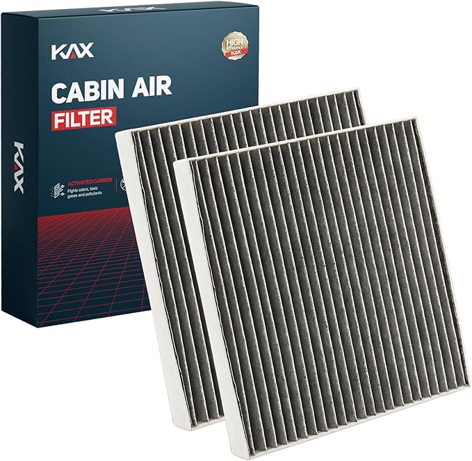 KAX Cabin Air Filter with Activated Carbon, CF10285 CP285 Replacement for Toyota Camry, RAV4, Highlander, Corolla, 4Runner, Tundra, Prius, Sienna, Lexus, Scion, Subaru, Jaguar, 2Pcs