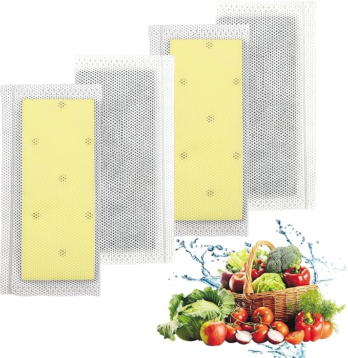 4-Pack Filter Refills Replace PureAir PK-2 Produce Keeper Plus, Compatible with Frigidaire Gallery Models GRMC2273BF, GRMC2273BD, GRMG2272BF, CrispSeal Plus, Activated Carbon Air Filter FRPAPK2RF