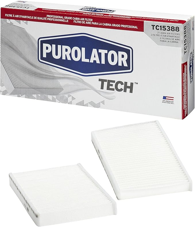 Purolator TC15388 PurolatorTECH Cabin Air Filter Compatible With Chevrolet Silverado 1500, Silverado, 2500, Silverado 3500, Tahoe, Equinox, Suburban 1500, GMC Sierra and Sierra 2500 HD