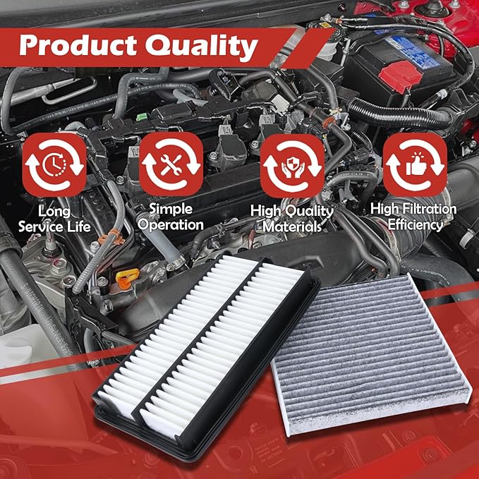 17220-5J6-A10 Engine Air Filter and 80292-TF0-G01 Cabin Air Filter kit Compatible with 2018-2025 Honda Odyssey 2021-2025 TLX Replaces CA12061 AF5266 CF11182 80291-T5R-A01