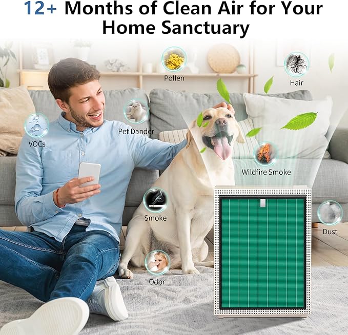 Airmega 230/240 Replacement Filter Compatible with Coway Airmega 230 and Coway Airmega 240 Air Purifier Max 2 True HEPA and Active Carbon Filter Part #3111151