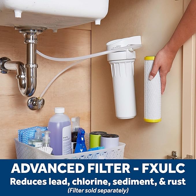GE Water Filter System for Entire Home, Water Filtration System Reduces Lead, Asbestos & More, Install Kit & Accessories Included, Replace Filters (FXUTC, FXULC, FXUVC) Every 6 Months, GX1S01R