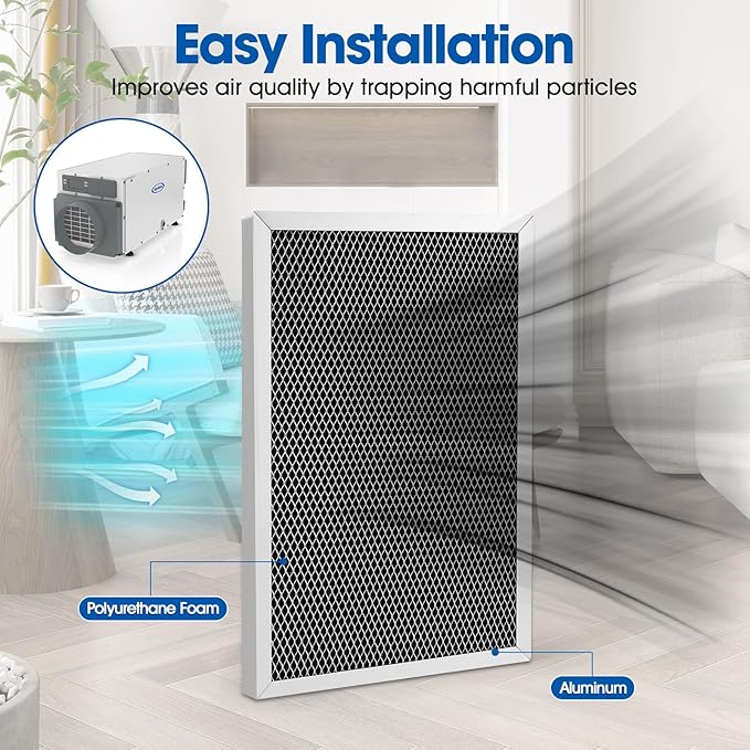 5695 Dehumidifier Filter MERV 8 for AprilAire Whole-House Dehumidifiers Models 1820 1820Z E070 E070KZ E070KZM E070N E070T E070Z Washable Replacement Filter (2 Pack)