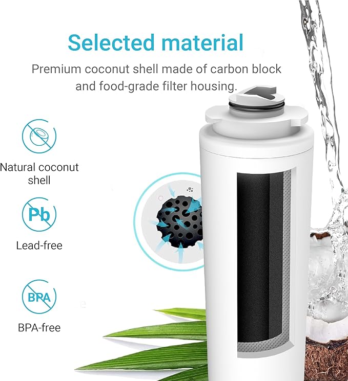 AQUA CREST Replacement Filter for Elkay® 51300C, [No CHIP] Compatible with Elkay® ezH20® and Halsey Taylor® Bottle Filling Stations, NSF/ANSI 42, Reduces Chlorine, Bad Taste & Odor, 1 Pack