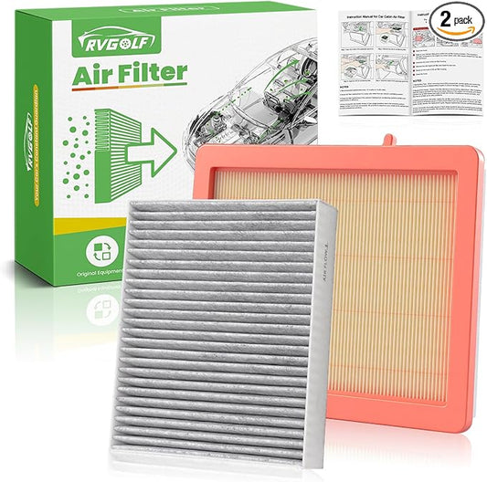 Engine+Cabin Air Filters Set Fit for Chevrolet Chevy Equinox 2018-2025 2026, GMC Terrain 2018-2025 2026 Engine Filter Replace AC Air Filter for My Car Automotive Accessories# CA12260 CF11966