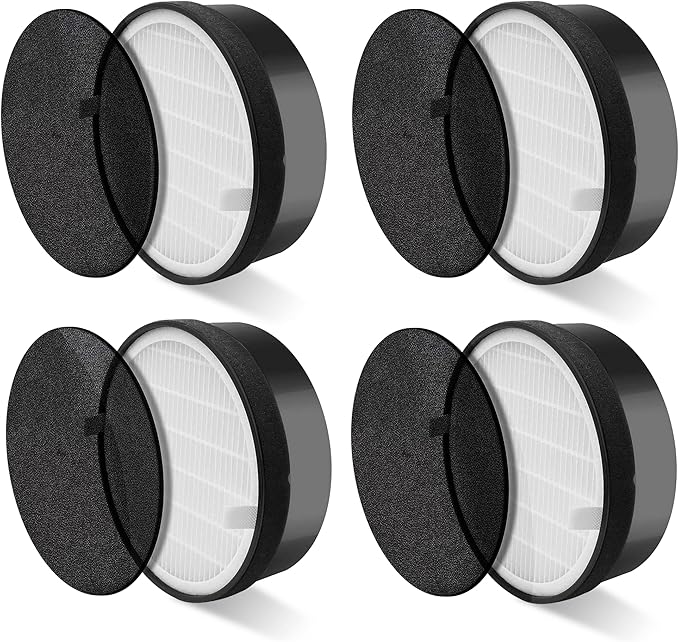 LV-H132 Replacement Filter for LEVOIT LV-H132 Air Puifier, 3-in-1 Nylon Pre-Filter, High-Efficiency Activated Carbon Filter, Part # LV-H132-RF, 4 Pack