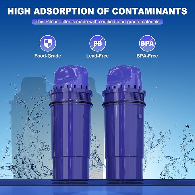 Water Filter Replacement for PUR Pitchers & Dispensers, CRF-950Z, PPF900Z, PPF951K, 4-in-1 Filter System, Reduce Chlorine, PFOA and PFOS, Odor, 3 Pack,By NUTTUTO