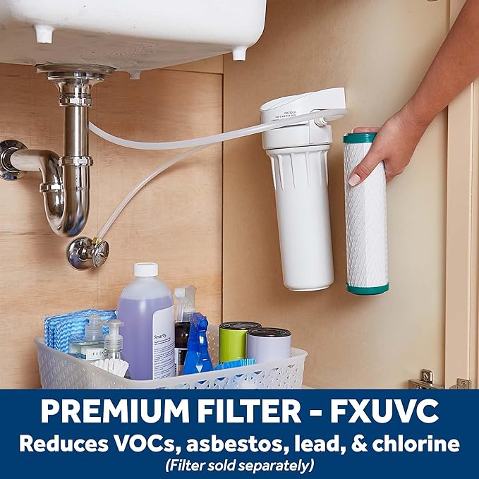 GE Water Filter System for Entire Home, Water Filtration System Reduces Lead, Asbestos & More, Install Kit & Accessories Included, Replace Filters (FXUTC, FXULC, FXUVC) Every 6 Months, GX1S01R