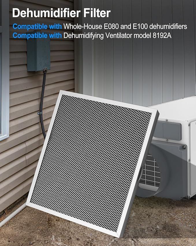 WUMZIJ 5881 Washable MERV 8 Dehumidifier Filter Compatible with Whole-House Dehumidifiers Models E100 E080 and Dehumidifying Ventilator 8192A, 12x13.5x1