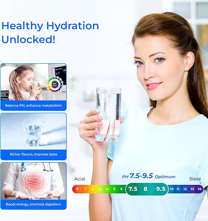 Waterdrop ALK35 𝐀𝐥𝐤𝐚𝐥𝐢𝐧𝐞 Water Filter, Alkaline Filter for Reverse Osmosis System, pH Balance and Restore Minerals for RO Filter, Under Sink Water Filter, 1/4" Quick Connect