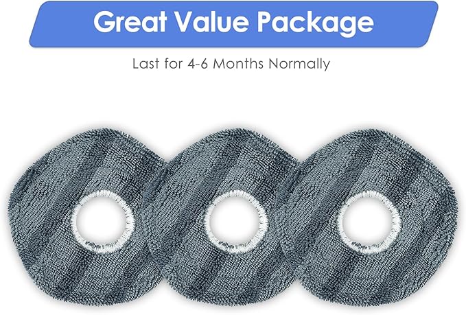 FILTERIST (3 Pack) X10 Pro Omni Replacement Mop Pads Compatible with Eufy X10 Pro Omni Robot Vacuum Cleaner, Washable Replacement Mop Cloths, Mop Pad Accessories Kit, Premium Microfiber