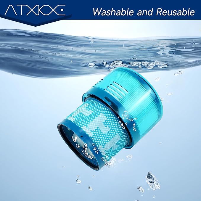 ATXKXE Gen5 Filter Replacement filter, Compatible with Dyson Gen5detect Absolute, Gen5outsize Absolute, Gen5detect Fluffy Cordless Vacuum Cleaner, 3 Pack Filters and 1 Clean Brush