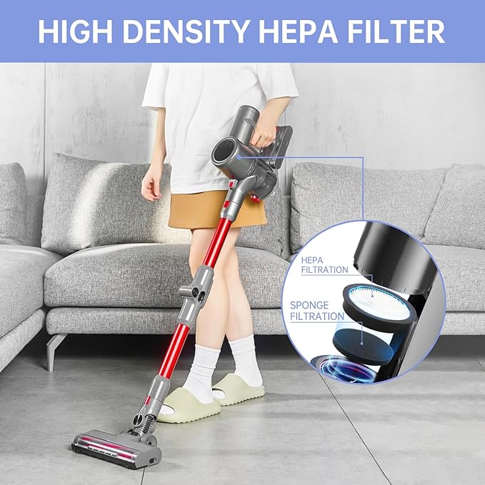 (2 Pack) Replacement HEPA & Sponge Filters Compatible with AceVac 11 Cordless Vacuum Cleaner - Washable & Reusable Vacuum Filter Parts Accessories