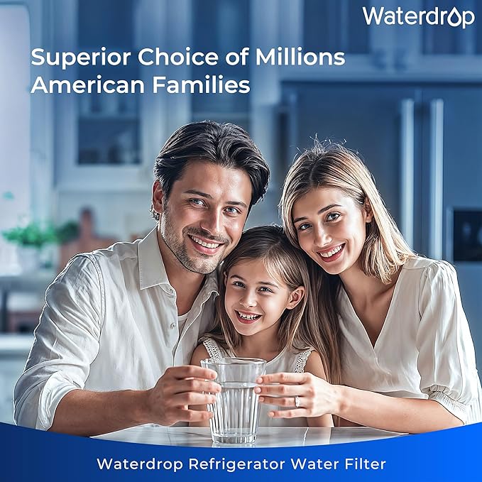 Waterdrop Plus UKF8001 NSF 401, 53 Certified Refrigerator Water Filter, 𝐑𝐞𝐝𝐮𝐜𝐞 𝐏𝐅𝐀𝐒, Replacement for Whirlpool® Everydrop® Filter 4, EDR4RXD1, Maytag® UKF8001AXX (Package May Vary)