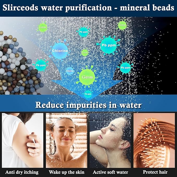 (6pack) Slirceods Replacement Shower Head Beads，for Hard Water, Mineral Stone Beads for Purifying Water, Filters Chlorine and Other Impurities