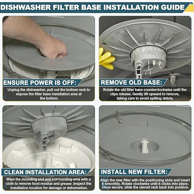5304506533 Dishwasher Filter Base Compatible With Frigidaire Dishwasher Filter Replaces 154252201 154252301 154252302 154332601 154332602 154758901 154775401 154775402 154776101 AP6036343 4456343