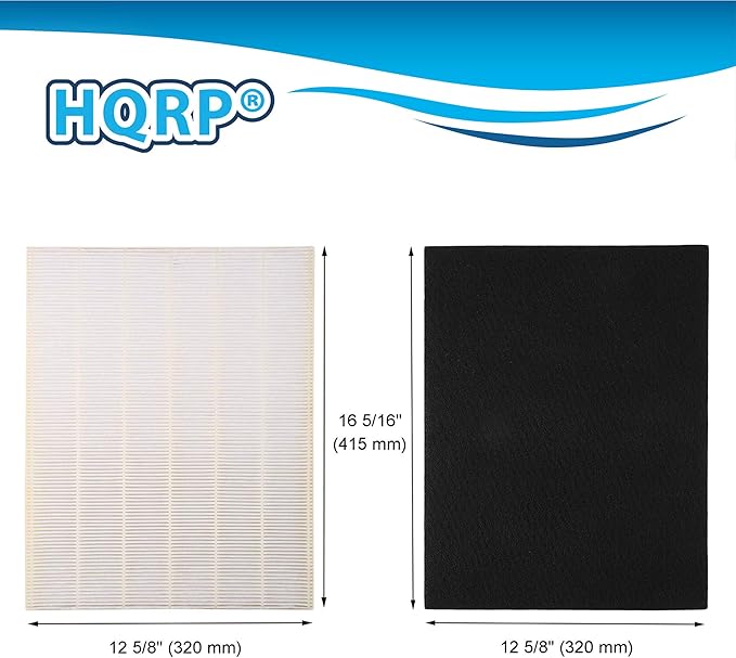 HQRP Air Filter Set (True HEPA + 4 Carbon) compatible with Winix 9000, 9500, 5000, 5000B, WAC9000, WAC5000 Ultimate Pet PlasmaWave, Winix 115115 Size 21 Filter A Replacement