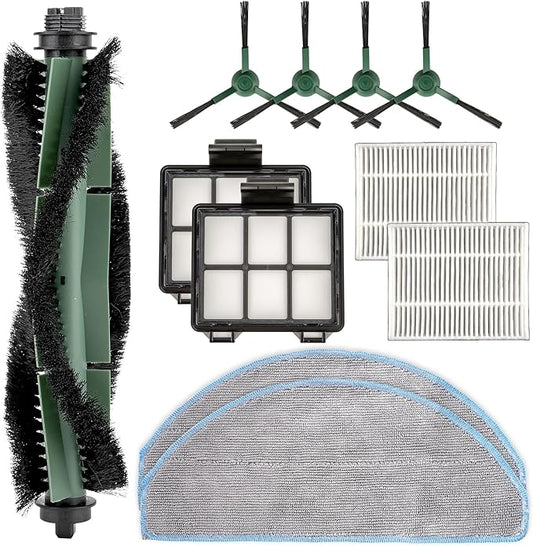 (11 Pack) Y0140 Q0520 Q0120 Replacement Parts for iRobot Roomba Vac Robot Vacuum 2 Essential Y0140 Y0110 Q011 Accessories, 1 Roller, 2 Mop Pads, 2 HEPA Filters, 2 Pre Filters 4 Side Brushes
