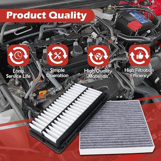 28113-L1000 Engine Air Filter and 97133-L0000 Cabin Air Filter kit Compatible with 2022-2025 Hyundai Tucson 2021-2025 Santa Fe 2020-2025 Sonata 2021-2025 Kia K5 Sorento Not For Hybrid