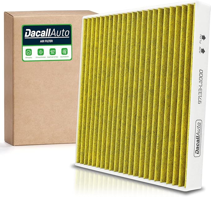 Cabin Air Filter for Hyundai Elantr/Elantra N/Ioniq/Kona/Santa Cruz/Santa Fe/Sonata/Tucson; for Kia EV6/EV9/K4/K5/Niro/Niro EV/Sorento/Sportage; for Genesis GV60. Replace 97133-N9100, PC99594P