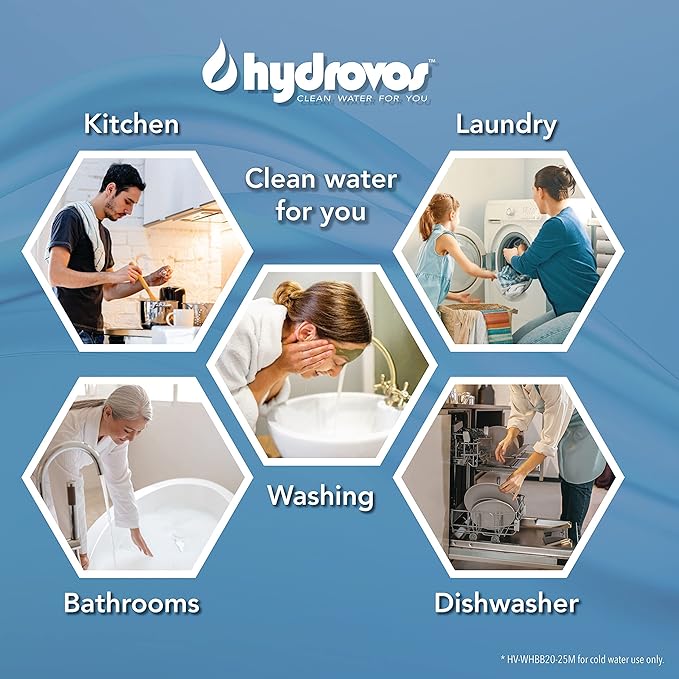 HYDROVOS 25 Micron 20" x 4.5" Sediment Water Filter, NSF Certified Replacement Cartridge for Whole House Water Filter System, Compatible with ECP5-BB, AP810-2, HDC3001, CP5-BB, SPC-45-1005, ECP1-20BB