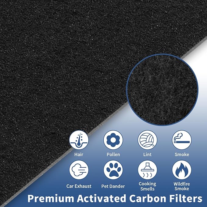 HRF-A300 Pre Filter A Replacement for Honeywell Air Purifier HPA300 Series, Funmit 6 Pack Precut Activated Carbon Pre Filter Compatible with Honeywell Air Purifier Prefilter A