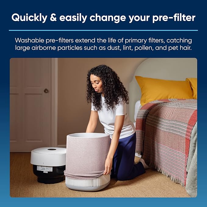 BLUEAIR Genuine Pre-Filter Blue Pure 211i Max Air Purifier, Washable Fabric, Sand Pink