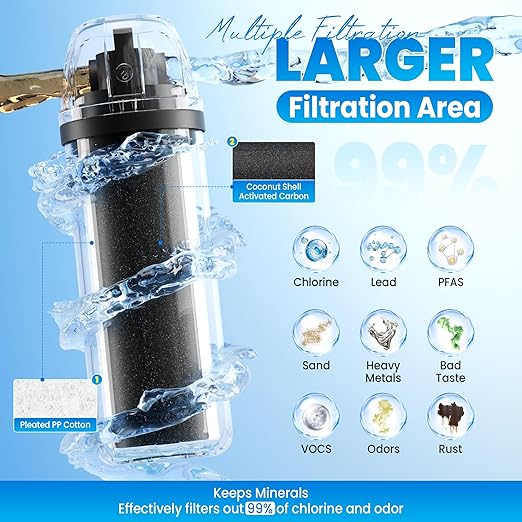Under Sink Water Filter, House Faucet Water Filter for Kitchen Sink, Under Counter Direct Connect to Kitchen Faucet, Reduces 99% Chlorine, Bad Taste & Odor, 10000 Gallons, by DESENRUIS