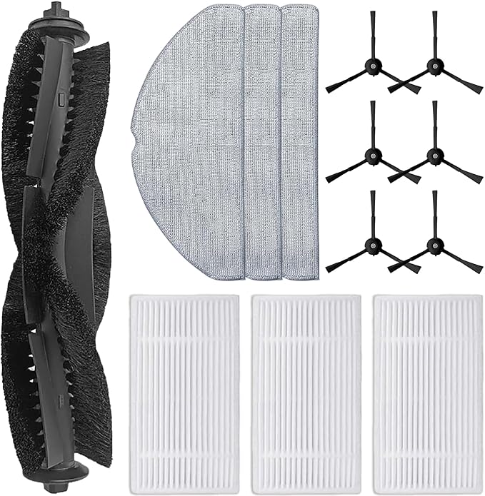 Replacement Parts Kit for Tapo RV30 Max & RV30 Max Plus & RV20 Max & RV20 Max Plus Robot Vacuum Accessories | Includes 1 Main Brush Roller, 6 Side Brushes, 3 Filters, 3 Mop Pads (13 Pack)