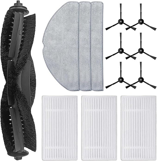 Replacement Parts Kit for Tapo RV30 Max & RV30 Max Plus & RV20 Max & RV20 Max Plus Robot Vacuum Accessories | Includes 1 Main Brush Roller, 6 Side Brushes, 3 Filters, 3 Mop Pads (13 Pack)