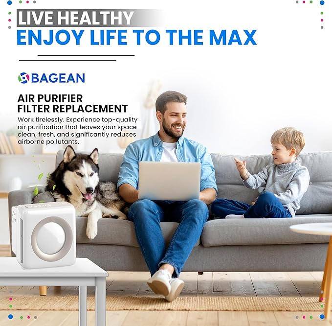 Bagean AP-1512HH Filter Compatible with Coway Airmega AP-1512HH & 200M Air Purifier - Fit Coway Filter Replacement - H13 True HEPA Filters Removes 99.97% particles Freshens the Air (3 HEPA Filters)