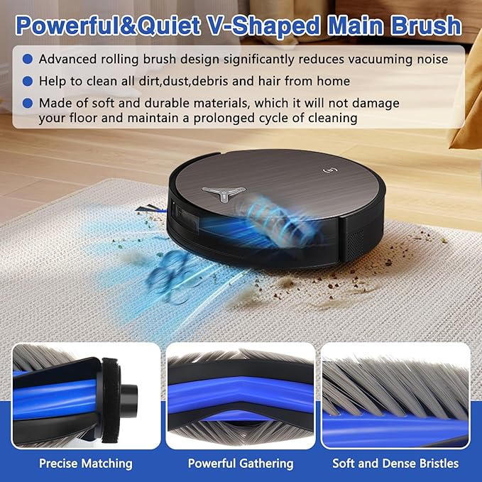 15 Pack Accessories KIt for Ecovacs Deebot X11 OmniCyclone/ X11 Pro/ X11 Pro Omni/ X11 Vacuum Cleaner, Replacement Parts 1 Main Brush 2 Mop Roller 6 Side Brush 4 Filter 2 Install Tools