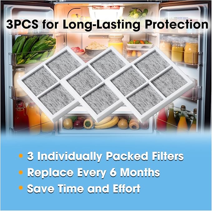 3PCS Refrigerator Air Filter Replacement Compatible with LG Refrigerator Models LFXS28596S LFXS26973S LRFXC2416S LRMDS3006D LRFXC2406D
