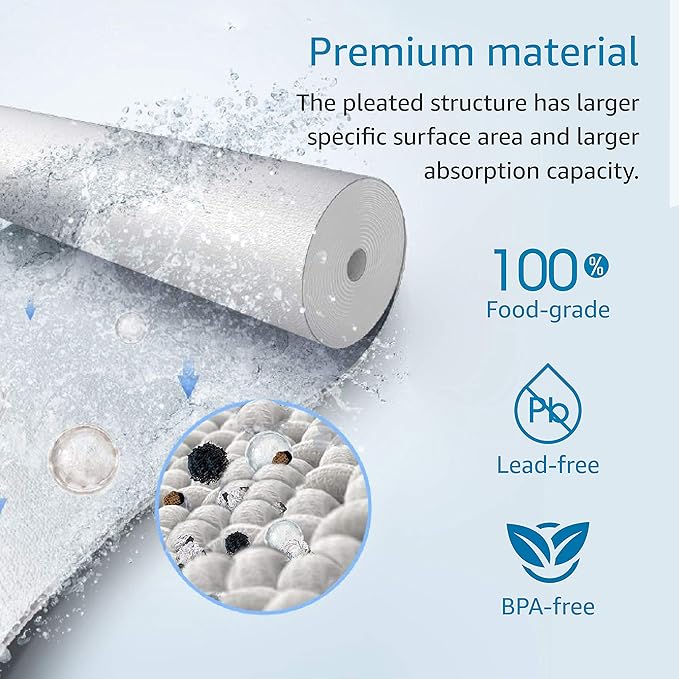 AQUA CREST AP810 Whole House Water Filter Replacement for 3M® Aqua-Pure AP810, AP801, AP811, Whirlpool® WHKF-GD25BB, WHKF-DWHBB, 5 Micron, 10" x 4.5", Well & Tap Water Filter, Pack of 2