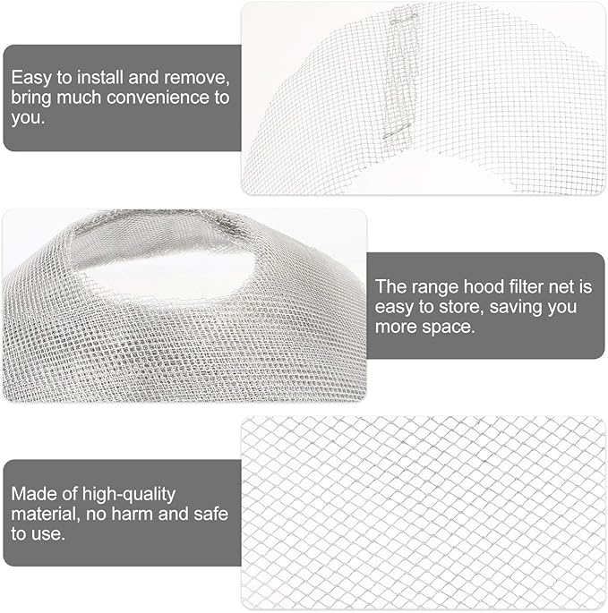 DOITOOL Round Range Hood Grease Filter - 10 Pcs Mesh Stove Hood Oil Catcher Oil Nets Kitchen Filter Net Accessories - 8.3 inch